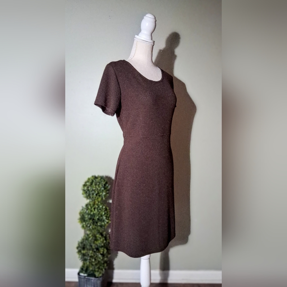 Vintage Like New! Rabbit Rabbit Rabbit Chocolate Brown Matching Dress & Cardigan - Picture 7 of 11